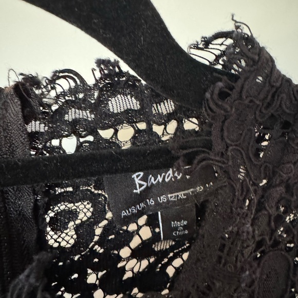Bardot Lace Black Dress -12 - Picture 4 of 5